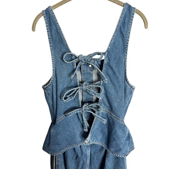 NEW Free People We The Free Hazel Denim Jumpsuit Size Small Vacation Mode Blue - Picture 7 of 10
